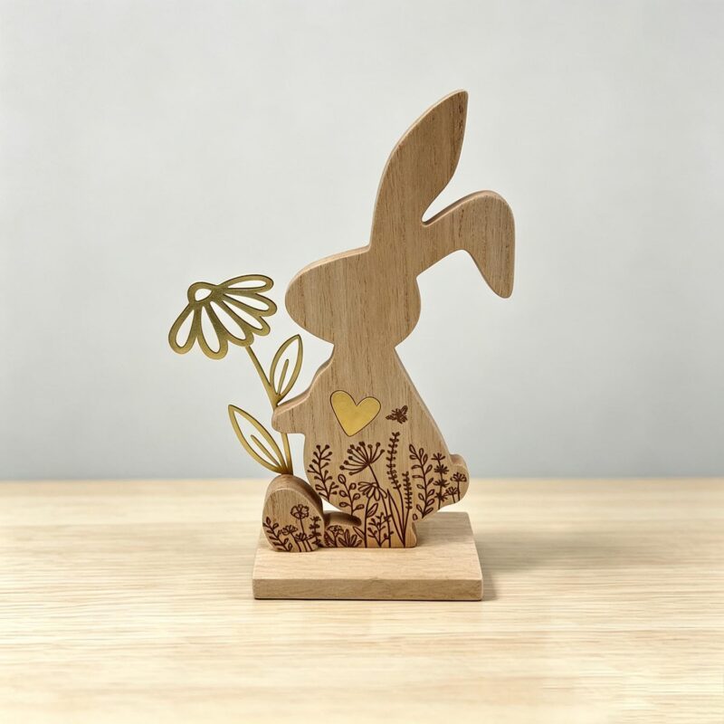 Wooden Rabbit Table‑top Ornament - Easter - lr.zacpzw.com