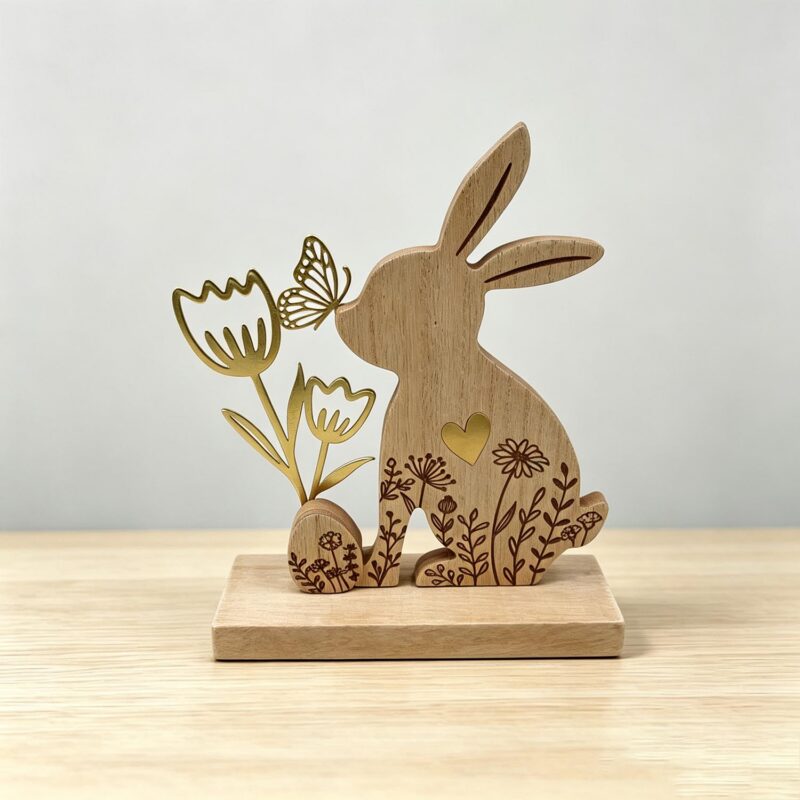 Wooden Rabbit Table‑top Ornament - Easter - lr.zacpzw.com
