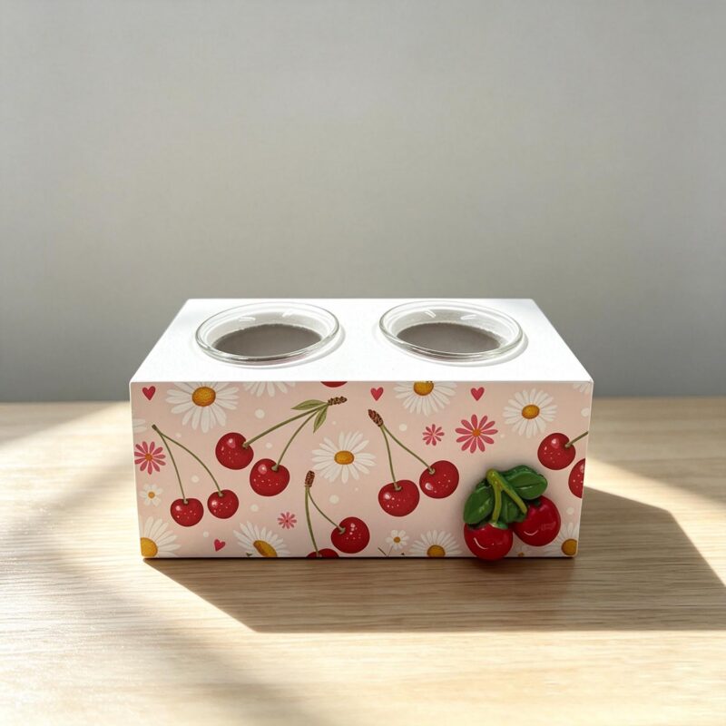 Double‑cup Wooden Tealight Holder - Kitchen & Dinin...