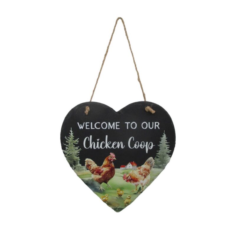 Heart‑Shaped Slate Hanging Plaque - Farmhouse & Cou...