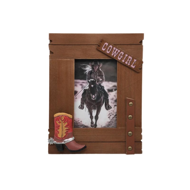 Wooden Cowgirl Photo Frame - Farmhouse & Country - li...