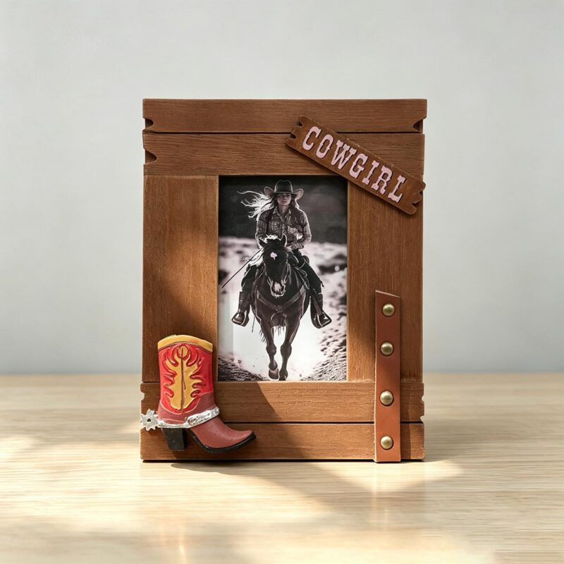 Wooden Cowgirl Photo Frame - Farmhouse & Country - li...