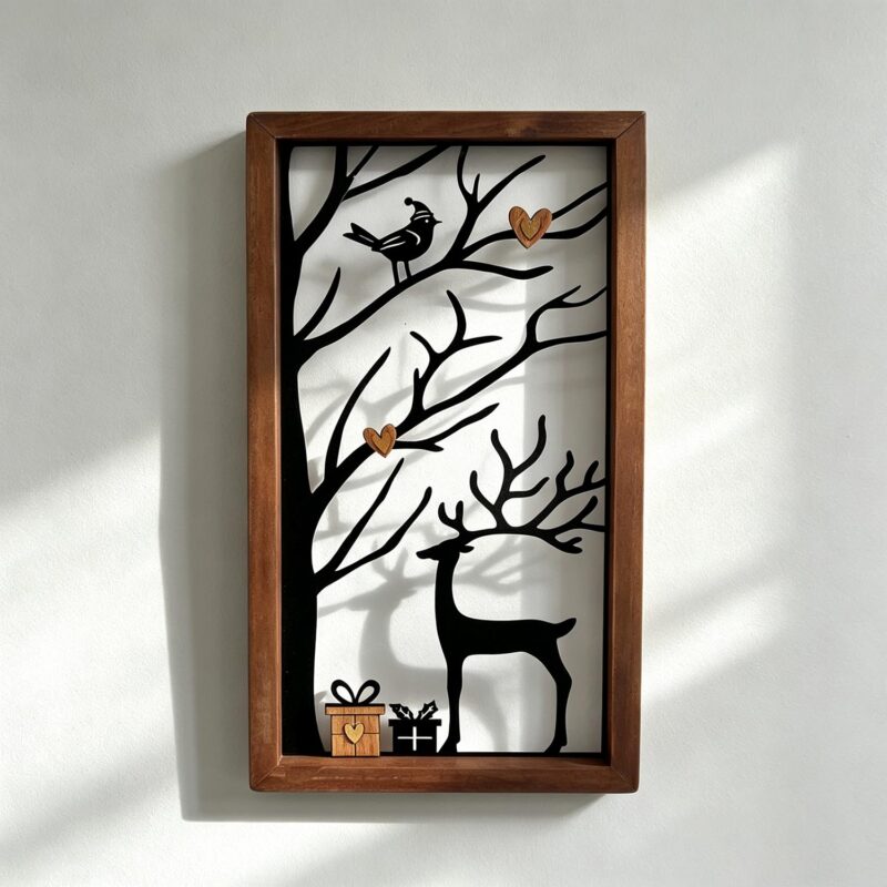 Wood-Framed Metal Deer Wall Art - Christmas - lr.zacpzw.com