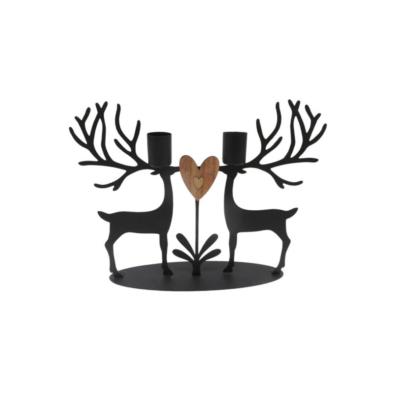 Metal Double-Deer Candle Holder - Christmas - lr.zacpzw.com