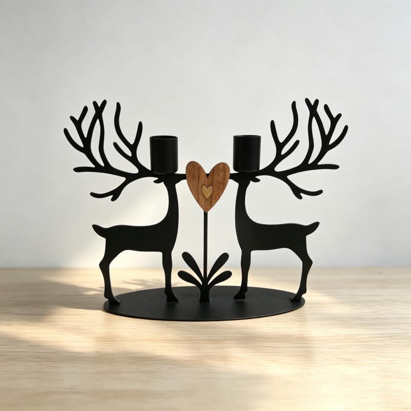 Metal Double-Deer Candle Holder - Christmas - lr.zacpzw.com