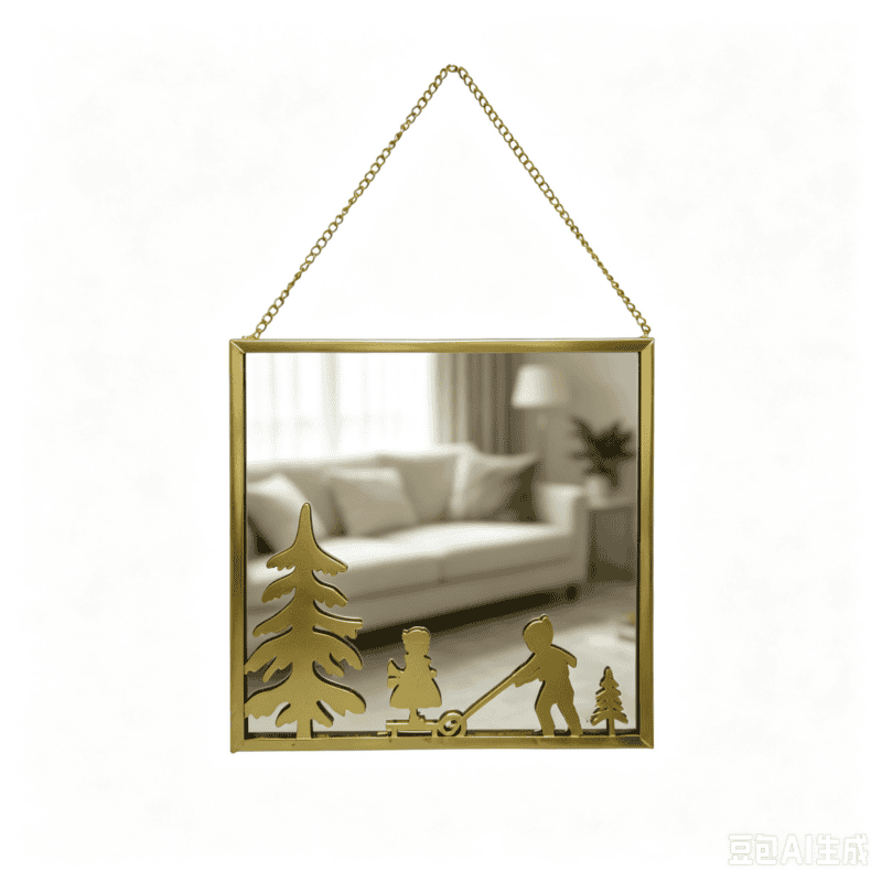 Metal Hanging Mirror Wall Ornament - winter - lr.zacpzw.com