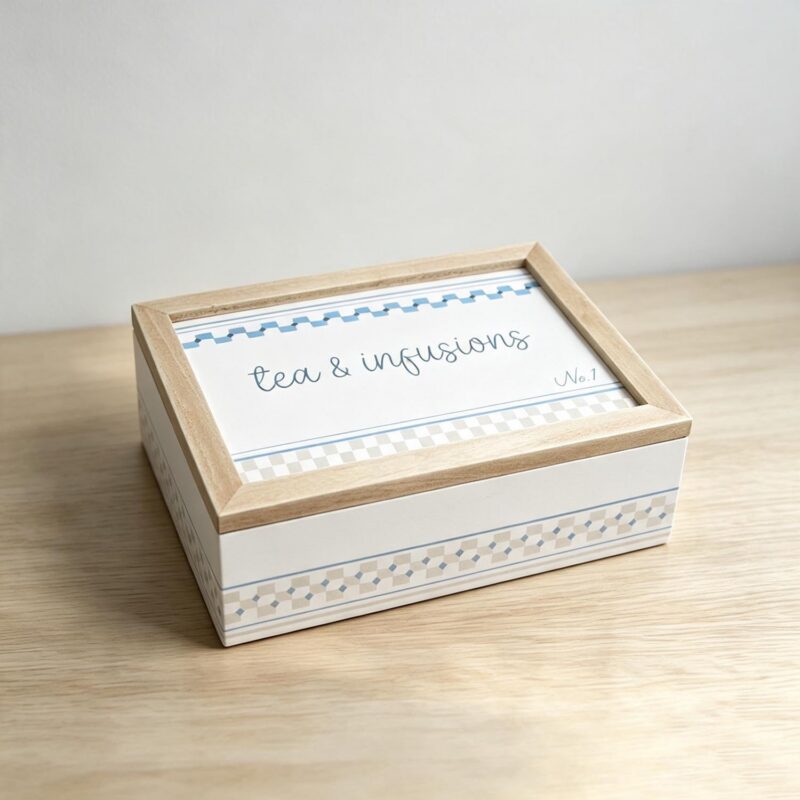 Wooden Tea Storage Box - Coastal (Summer) - lr.zacpzw.com