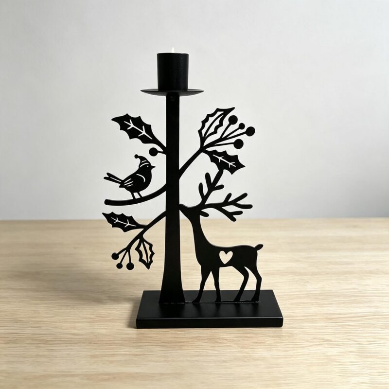 Metal Tree-Deer-Bird Table Candle Holder - Christmas - lr.zacpzw.com