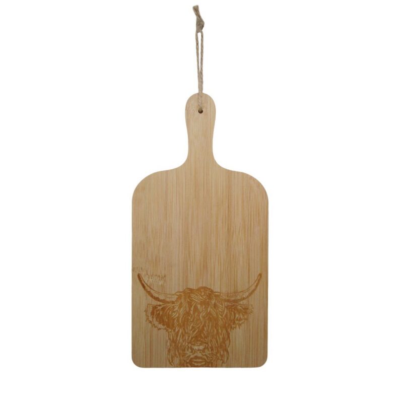 Paddle‑Shaped Engraved Highland Cow Serving Board - Farmhouse & Country - lr.zacpzw.com