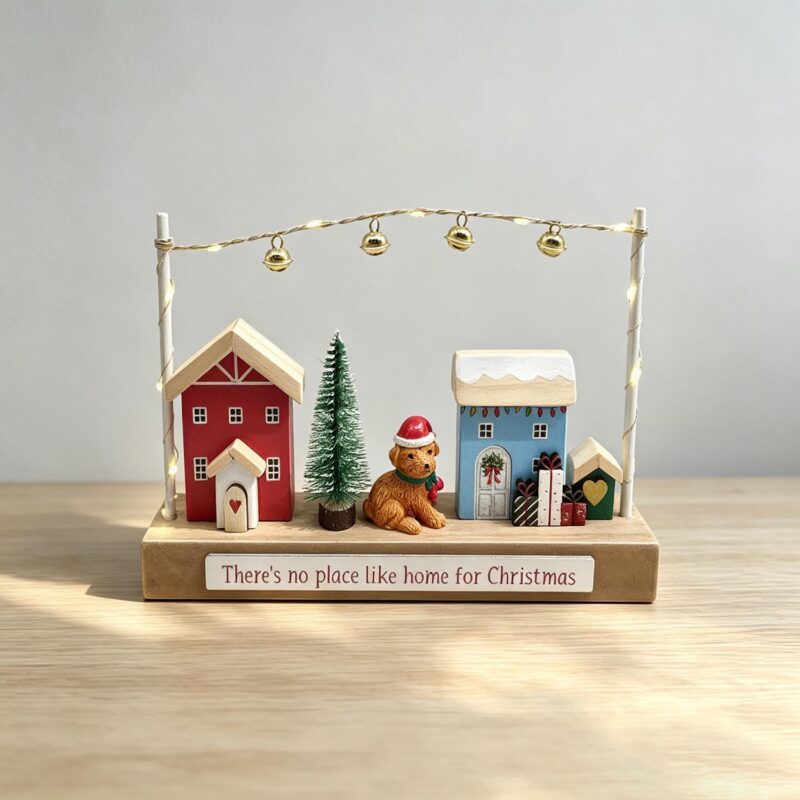 Wooden Christmas Village Light Up Table Ornament - Christ...