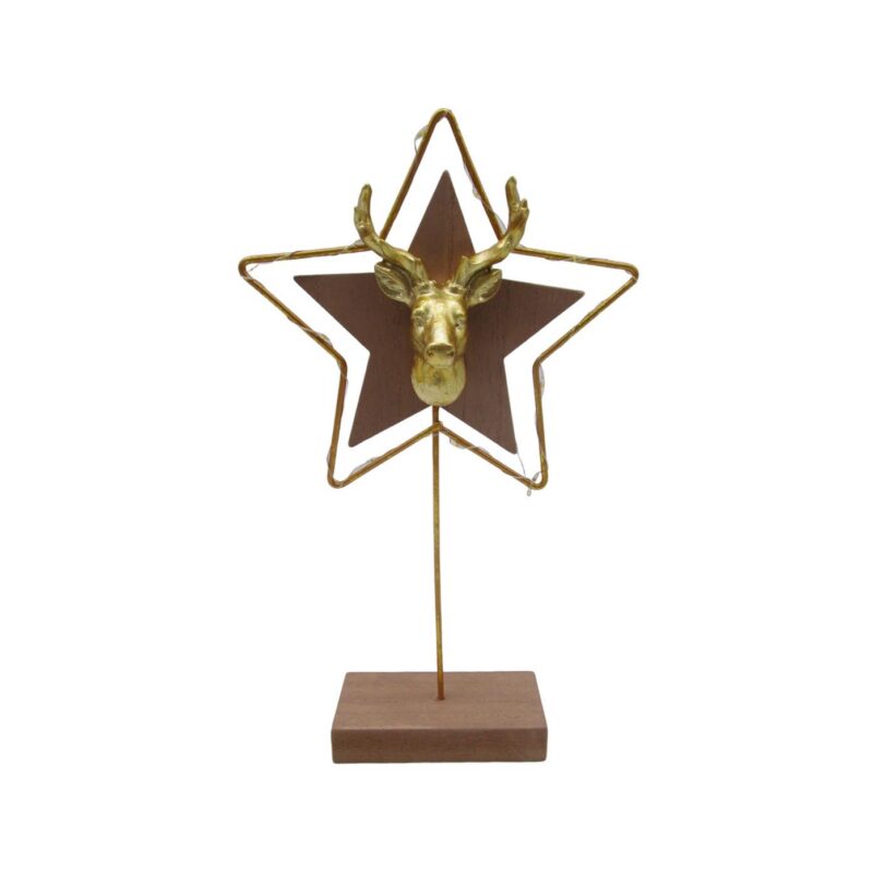 Adorno de mesa con cabeza de ciervo «Golden Star» - Navidad - vida...