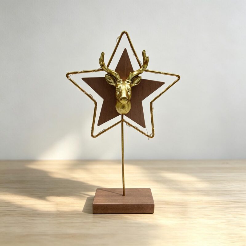 Adorno de mesa con cabeza de ciervo «Golden Star» - Navidad - vida...