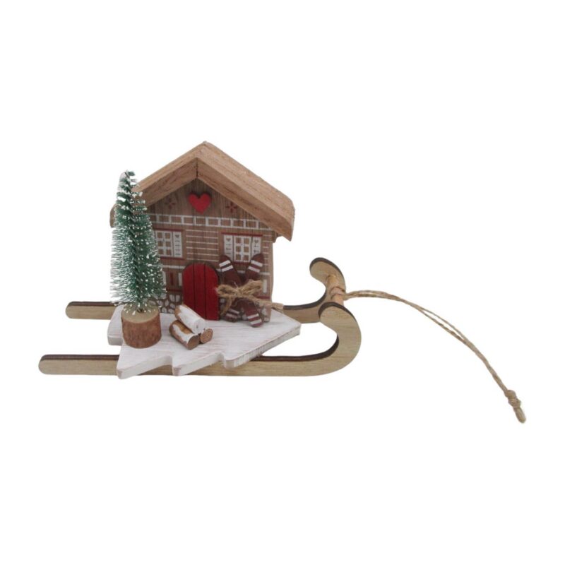 Wooden Sled Christmas Table‑top Ornament - Christmas - ...