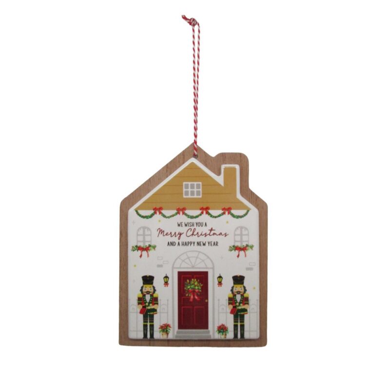 House‑Shaped Wooden Christmas Hanging Ornament - Christ...