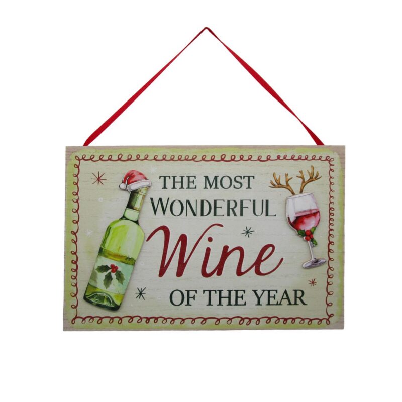 Christmas Wine‑Theme Wooden Hanging Plaque - Christmas - lr.zacpzw.com
