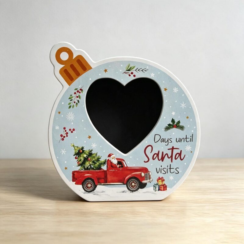 Bauble‑Shaped Heart Chalkboard Christmas Countdown Plaque</trp-post-containe...