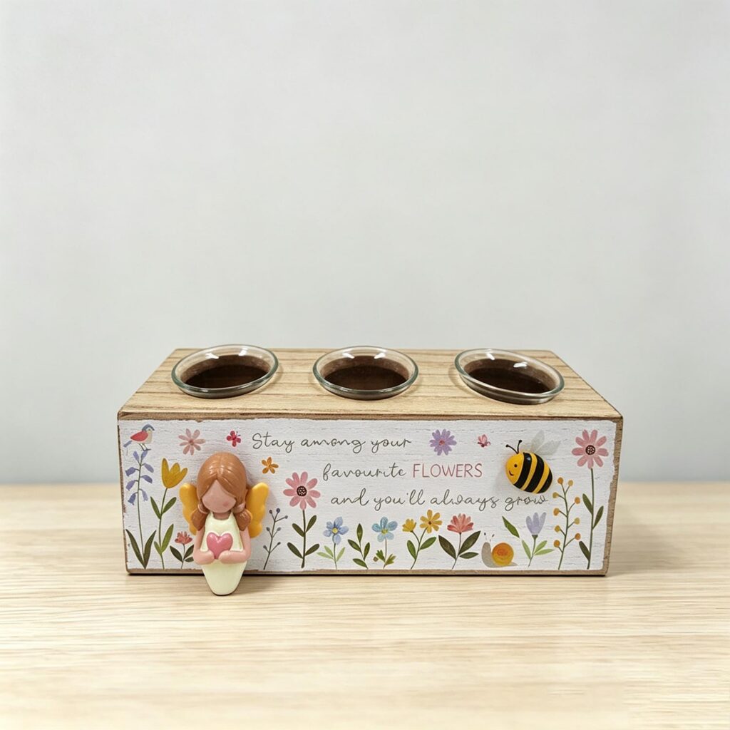 Wooden Tealight Holder - Love & Friendship - life-de...