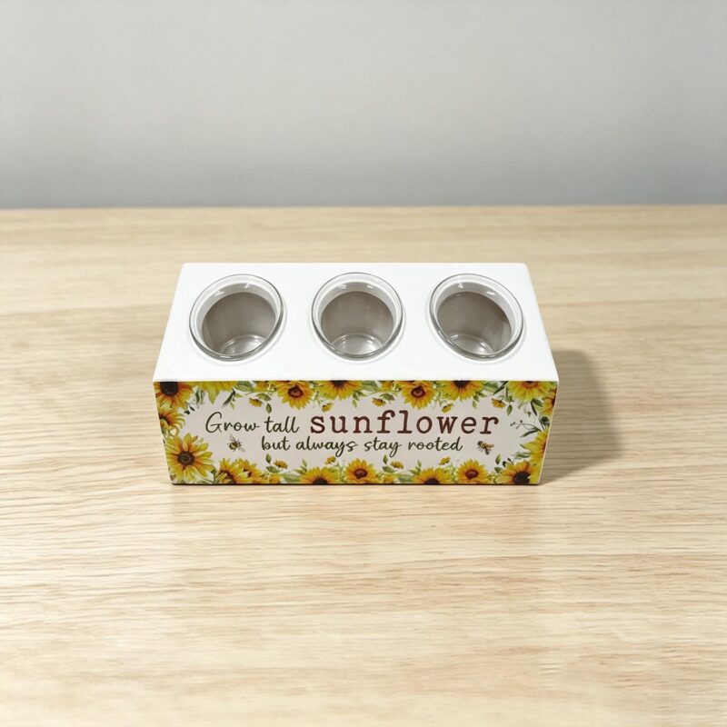Wooden 3‑Tealight Candle Holder - Spring - lr.zacpzw.com