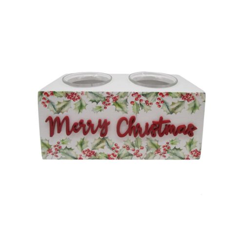 Wooden Two-Hole Candle Holder - Christmas - lr.zacpzw.com
