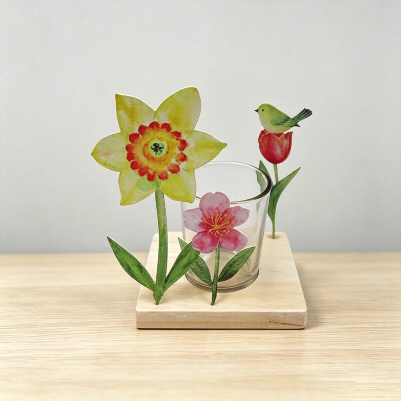 Wooden Tealight Holder - Spring - lr.zacpzw.com