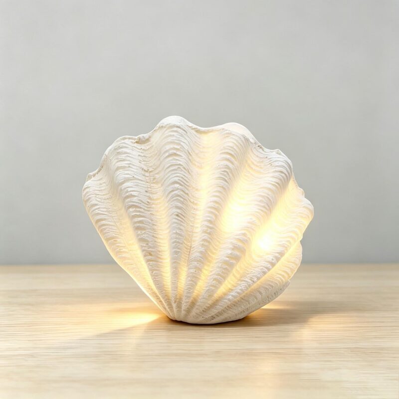 Shell-Shaped White Lamp - Coastal (Summer) - lr.zacpzw.com