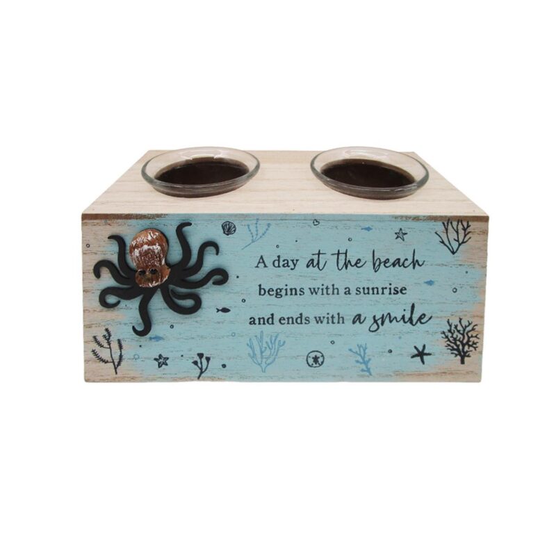 Wooden Double-Cup Holder - Coastal (Summer) - lr.zacpzw.com