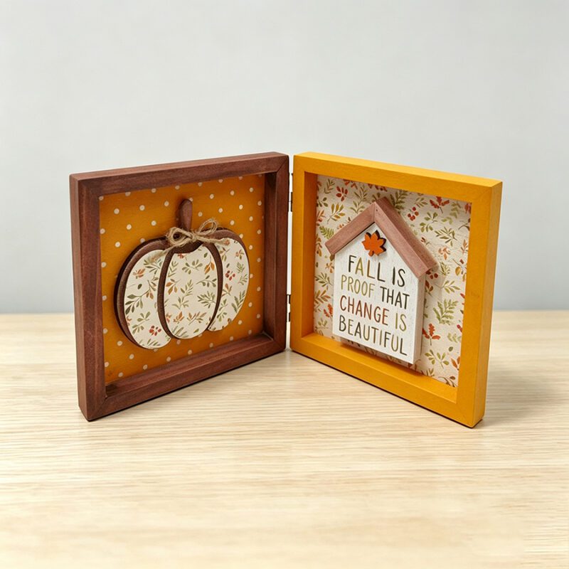 Wooden Shadow Box Ornament - Autumn - lr.zacpzw.com